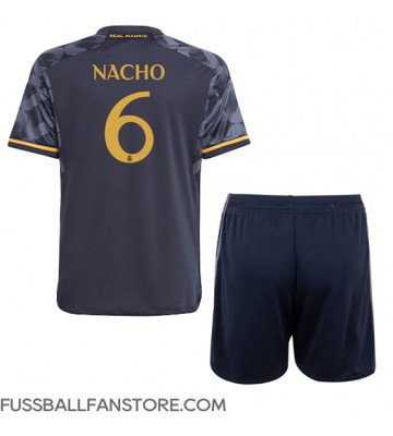 Real Madrid Nacho #6 Replik Auswärtstrikot Kinder 2023-24 Kurzarm (+ Kurze Hosen)